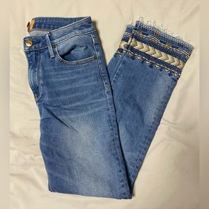 Driftwood Colette Embroidered Straight Leg Jeans Sz 27